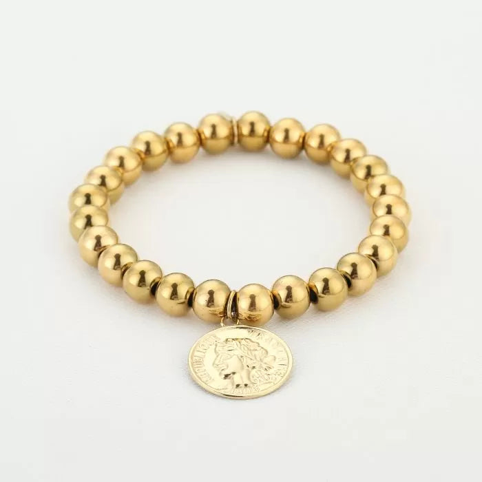 Bedel armband (kralen) verkleurd niet.