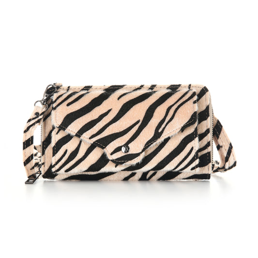 Michelle Bijou Portemonnee met Telefoonvak.  21 x 11 cm zebra