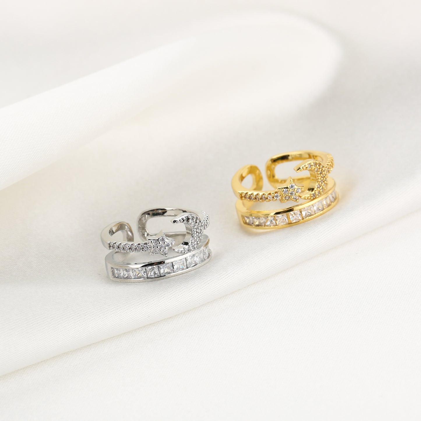 Michelle Bijou Strass Ring goud.