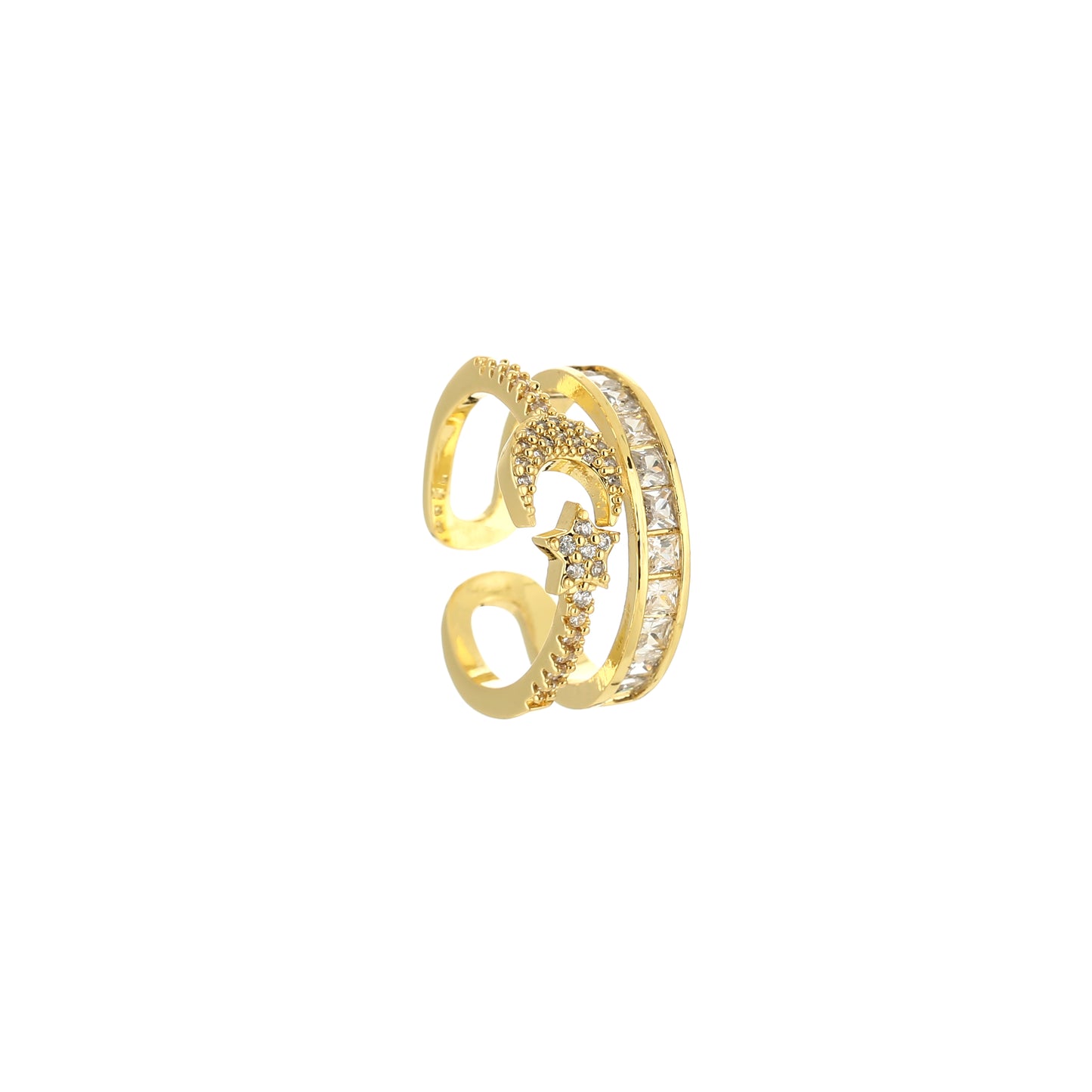 Michelle Bijou Strass Ring goud.