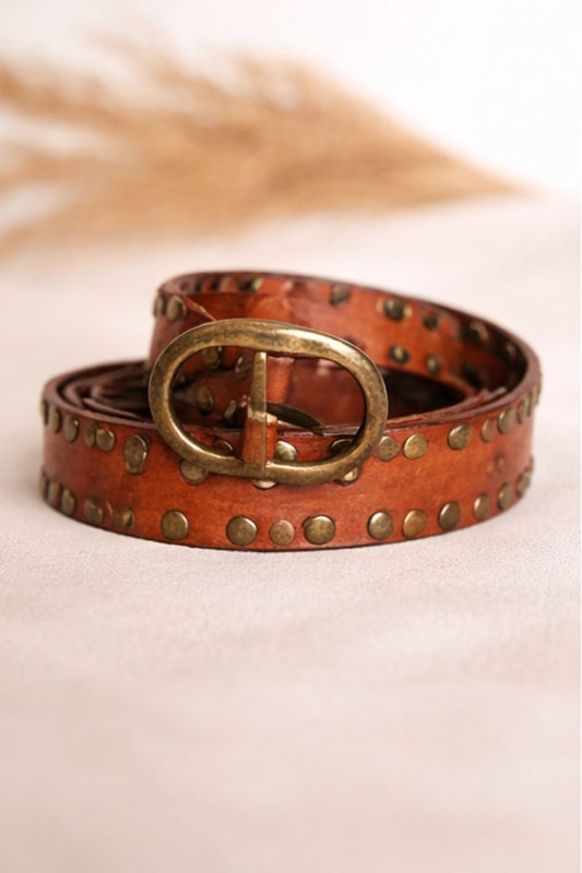 BREDE BRUINE LEREN RIEM CIRIUS MET STUDS