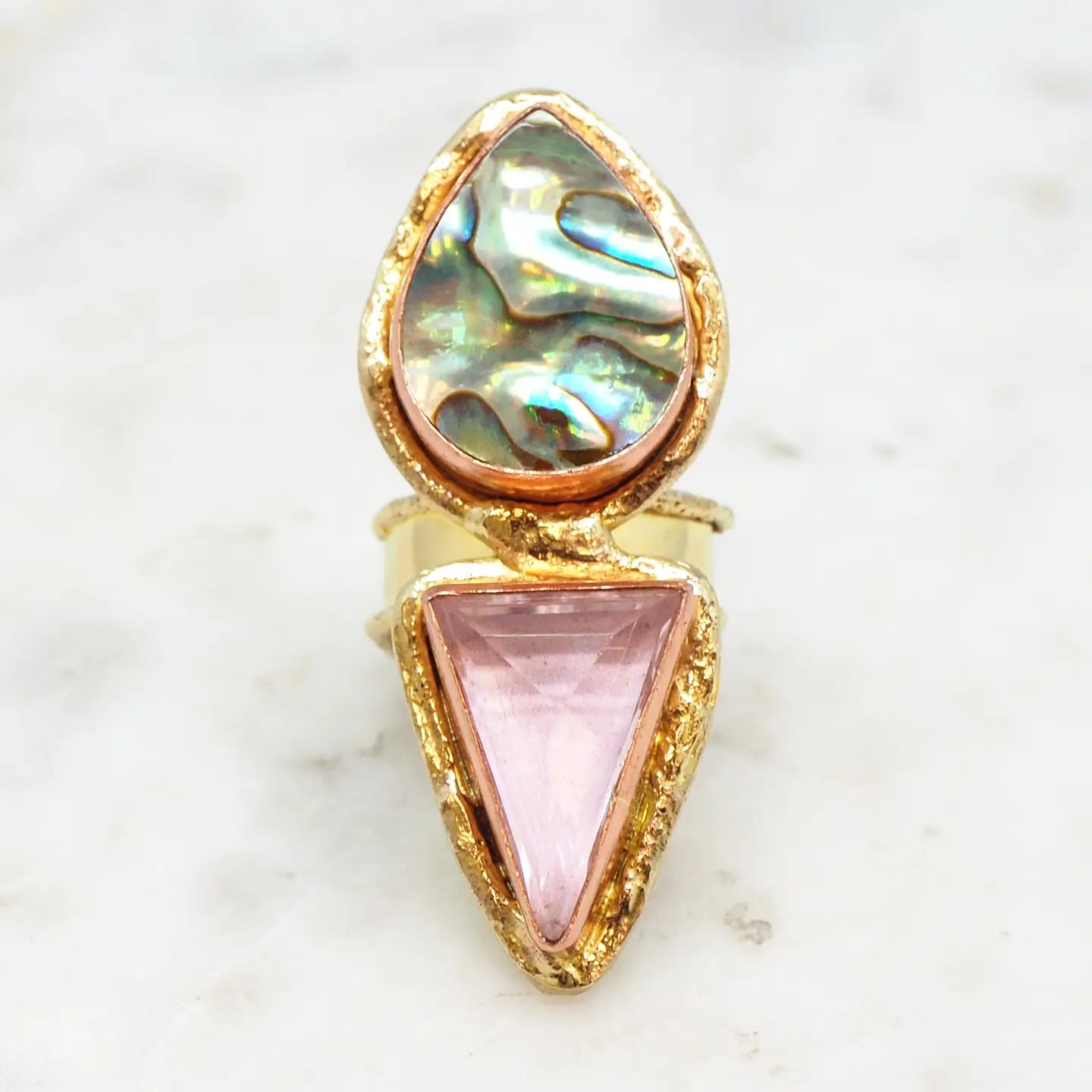 NIIKI PARIS Ring Caledonia - damesring met messing en halfedelstenen