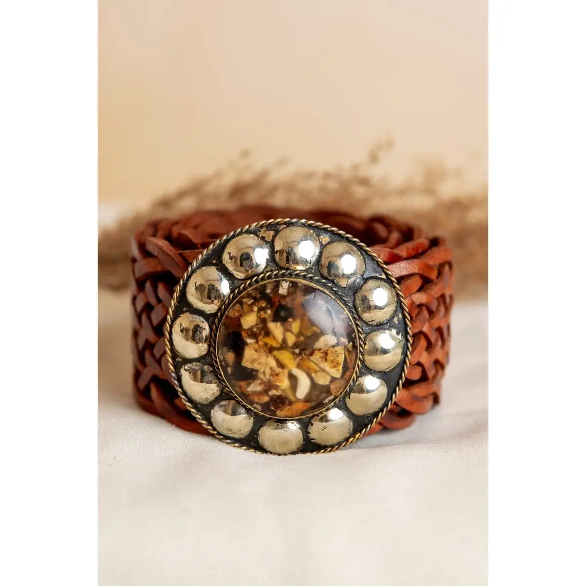 BREDE BRUINE LEREN RIEM SATU