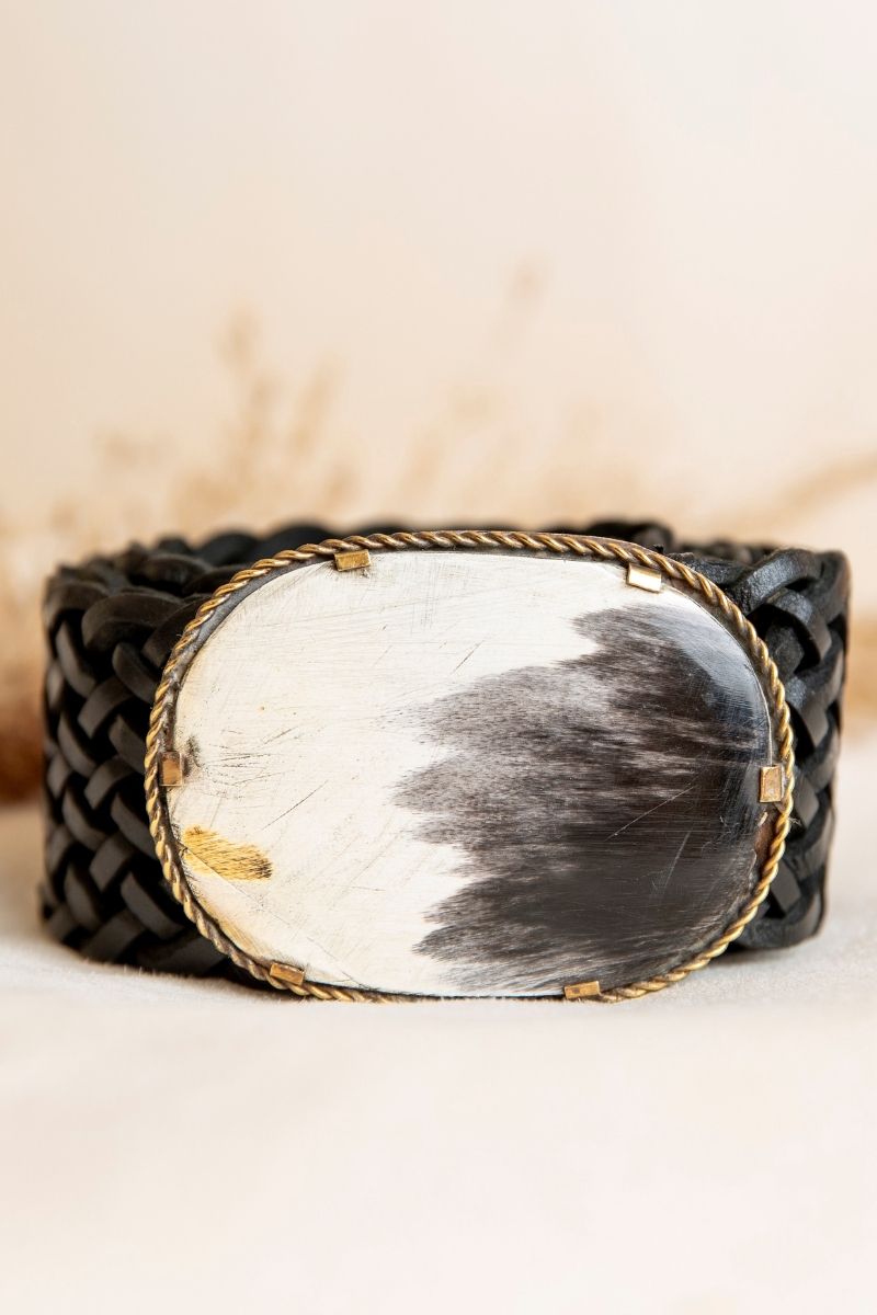 Venus brede zwarte leren riem