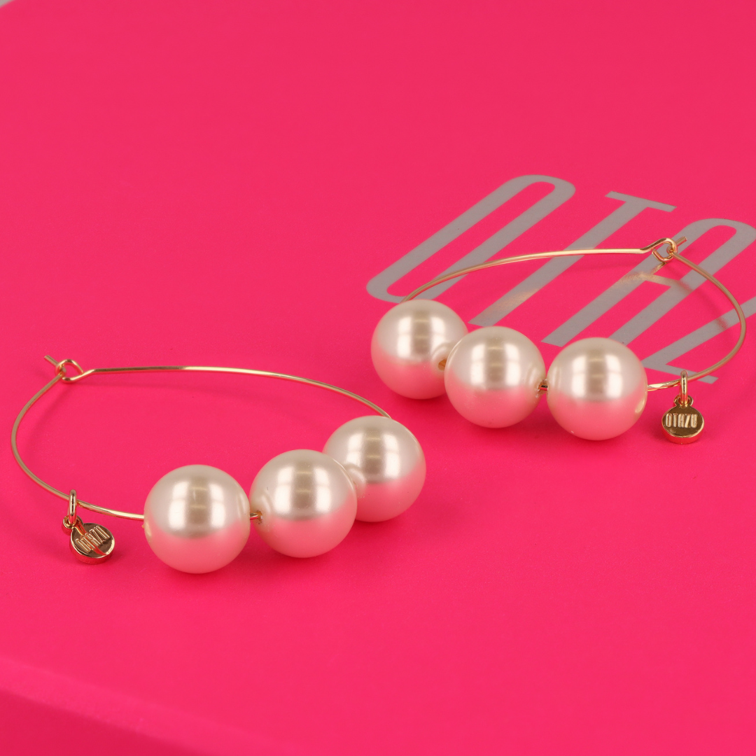 OTAZU Divine Pearl earhangers (groot)